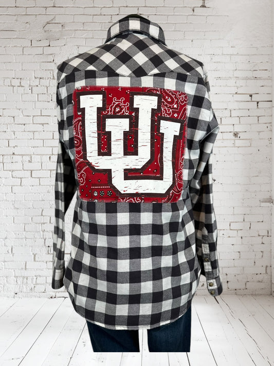 B&W Checkered U of U Flannel